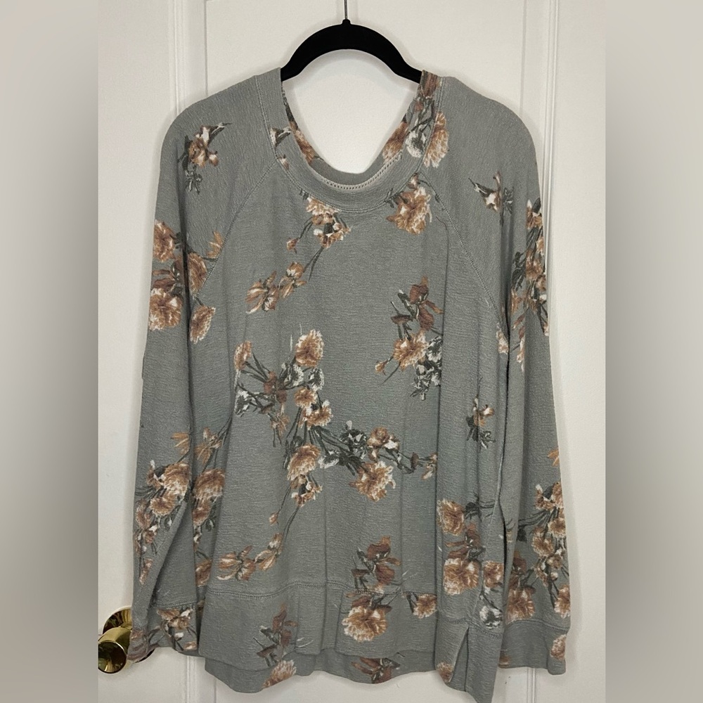Maurices Sage Green  Floral Sweatshirt